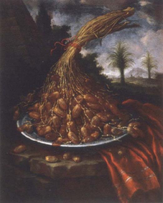 Bartolomeo Bimbi Plate with Datteln Sweden oil painting art